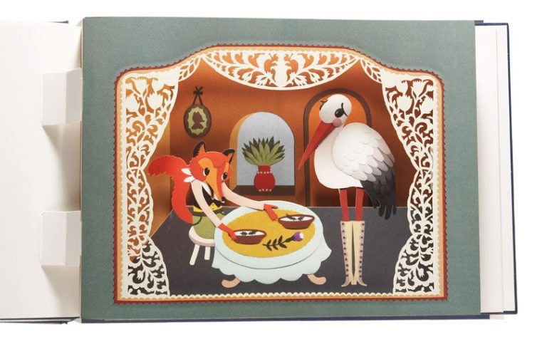 Pop-up Bühne für Szene aus Fables de da Fontaine