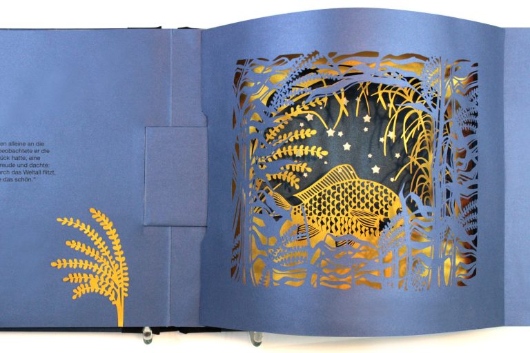 Papier Modell eines Imbissstands mit zwei Personen als Pop up