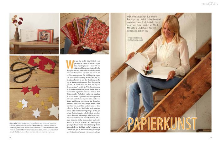 Artikel über Julia Schreiber Papierkunst in der Landidee.