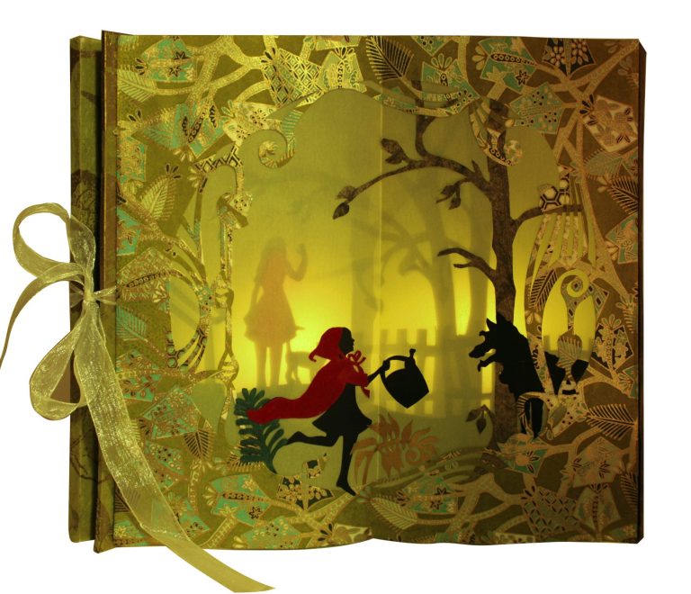 Papier Modell eines Imbissstands mit zwei Personen als Pop up