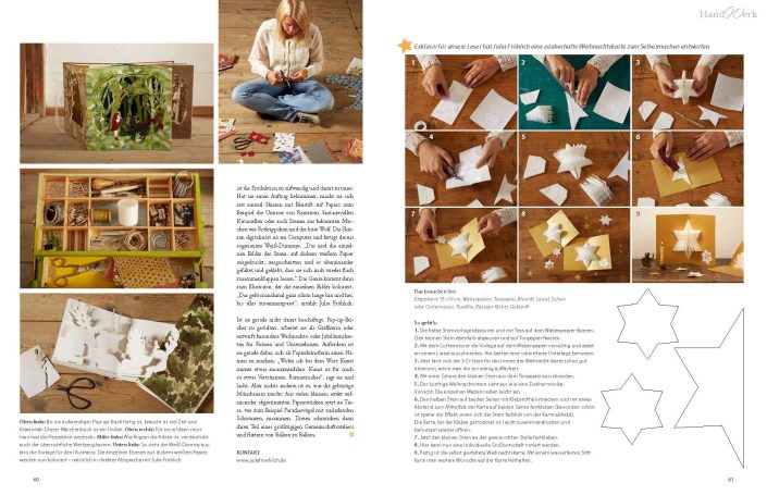 Reportage über Julia Schreiber Papierkunst in der Landidee.